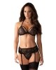 Obsessive 838-SEG-1 komplet 3-częściowy czarny  S/M